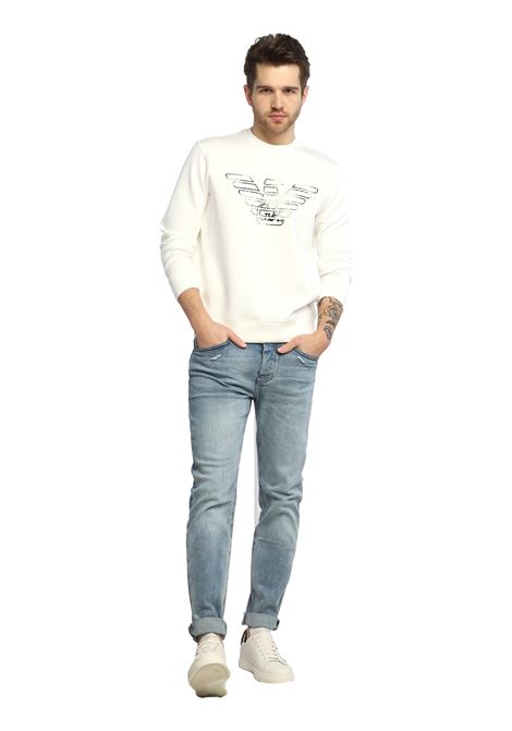 Double jersey sweatshirt with graffiti logo print EMPORIO ARMANI | Sweatshirts | 3L1MFG 1JHSZ0117